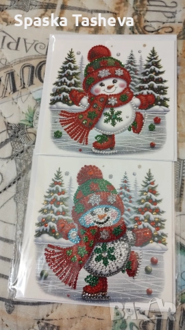 Коледни диамантени картички , снимка 11 - Декорация за дома - 52306814