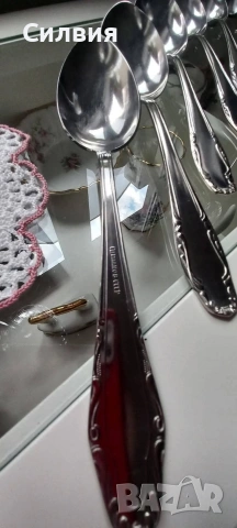 Ретро прибори. Лъжици- голям размер. Комплект от 6бр. руски лъжици. Неръждаема стомана. , снимка 2 - Прибори за хранене, готвене и сервиране - 53722538