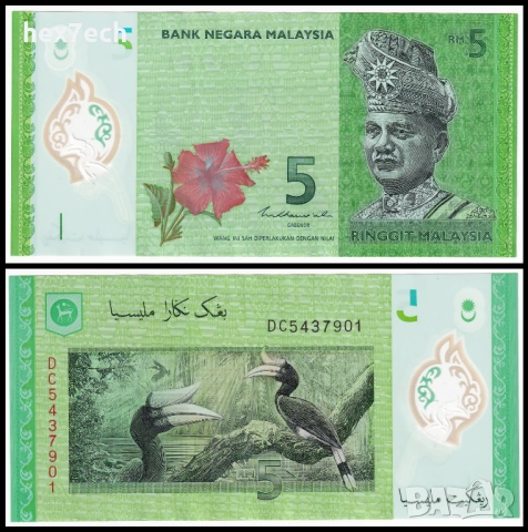 ❤️ ⭐ Малайзия 2011 5 рингит полимер ⭐ ❤️