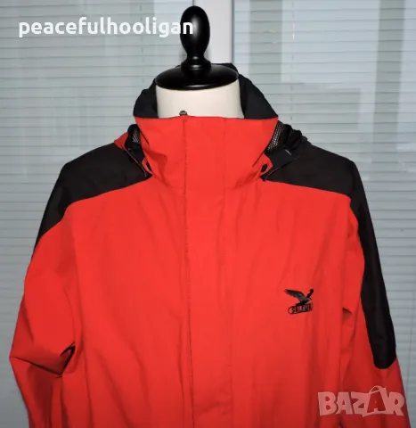 Salewa Gore-Tex Men`s Red Hooded Vintage Outdoor Jacket -мъжко яке за туризъм размер XL, снимка 2 - Якета - 49034445