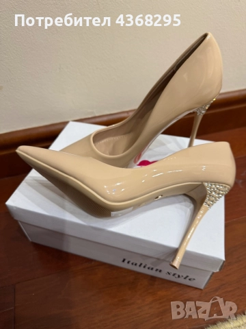 Дамски обувки висок ток Shoe Aquarium бежови, снимка 4 - Дамски елегантни обувки - 51675371