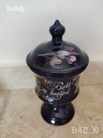 Винтидж купа/ваза за бонбони, Германия, ръчно рисувана, снимка 3 - Антикварни и старинни предмети - 52423159