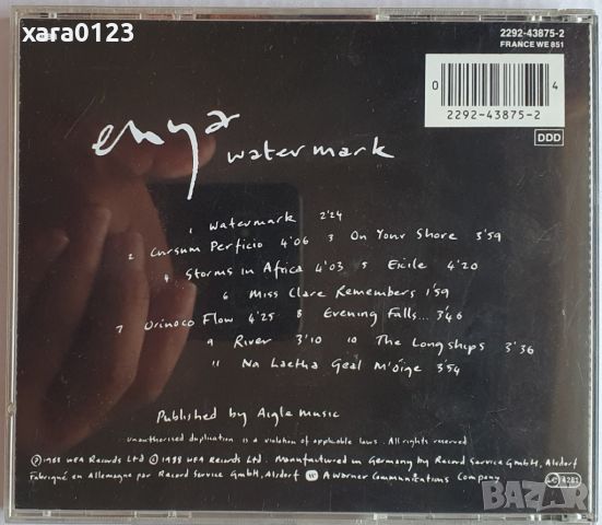 Enya – Watermark, снимка 2 - CD дискове - 46303258