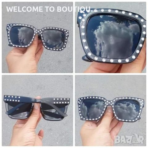 Черни слънчеви очила със сребърни точки!, снимка 3 - Слънчеви и диоптрични очила - 45811217