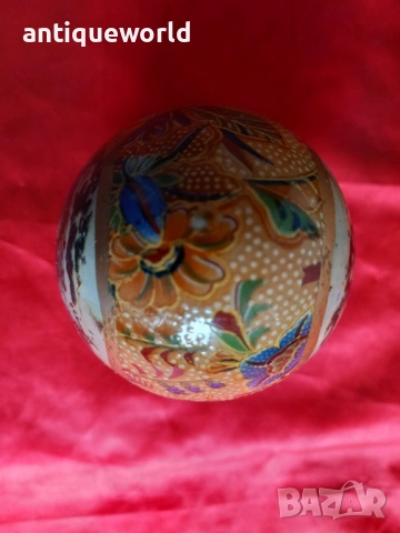 SATSUMA Старо Рисувано Порцеланово ЯЙЦЕ, снимка 5 - Антикварни и старинни предмети - 51698321