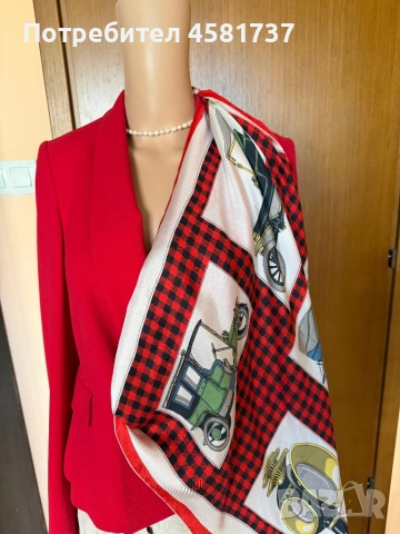 Копринен шал с десен ретро коли, снимка 11 - Шалове - 51758547