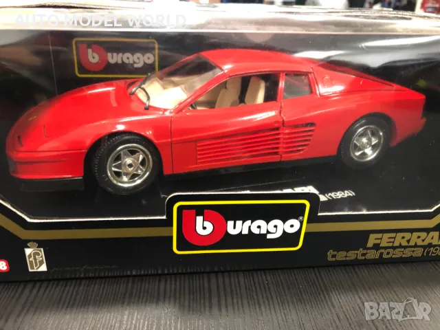 BBURAGO метална колекционерска количка FERARRI TESTAROSSA 1:18, снимка 9 - Колекции - 47162539