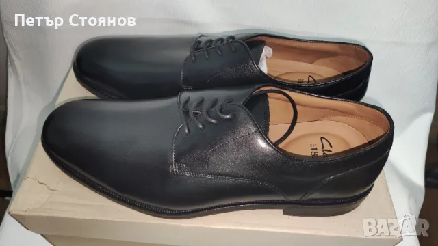 Стилни мъжки официални обувки от естествена кожа Clarks №45, снимка 3 - Официални обувки - 47928495