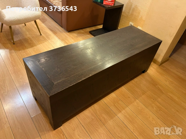 Масивен нисък шкаф – дъб, 160 х 52 х 55 см, снимка 3 - Шкафове - 53154677