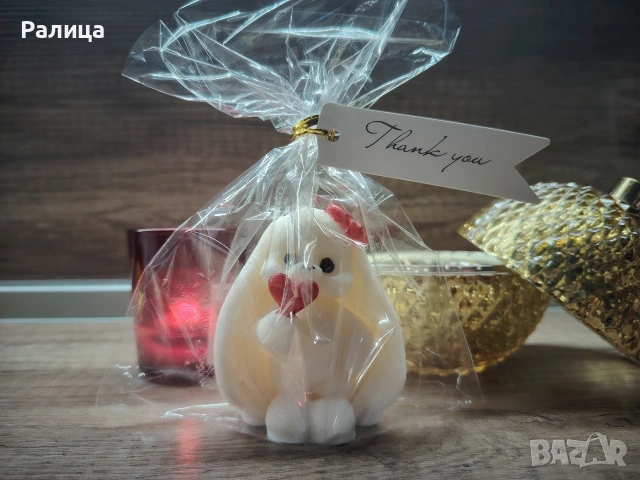 Ароматна свещ - зайче. Подарък за всеки повод, снимка 5 - Декорация за дома - 53449154
