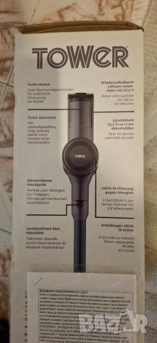 Безкабелна прахосмукачка TOWER VL30EVO, нова. , снимка 3 - Прахосмукачки - 52468703