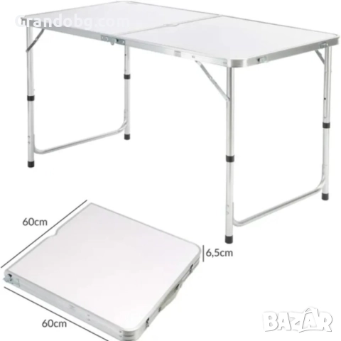 Преносима Алуминиева маса WerkBull с 4 стола,90x70x70 см, снимка 3 - Маси - 52185287