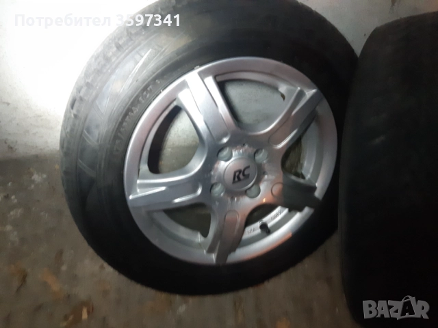 4 джанти 14 ки за фиат 500 с две нови зимни 185/65/14, снимка 5 - Гуми и джанти - 52945179