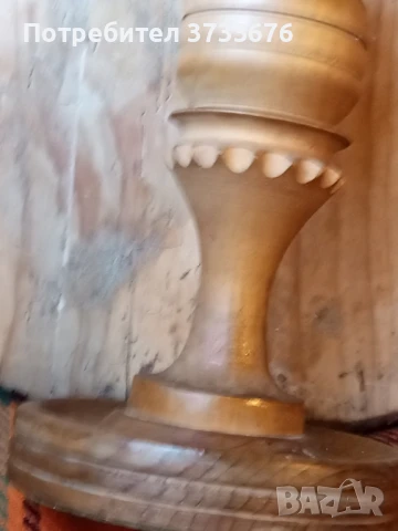 Уникален дървен свещник, висок 59 см, 36 на дървената част.Дебела свещ., снимка 6 - Декорация за дома - 51041330
