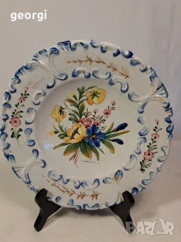 декоративна керамична чиния за стена с цветя 25/4