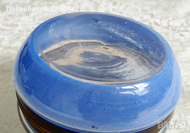 Антична синя стъклена ръчно рисувана чиния за дрънкулки Ormolu Fixings, снимка 7 - Антикварни и старинни предмети - 53441839