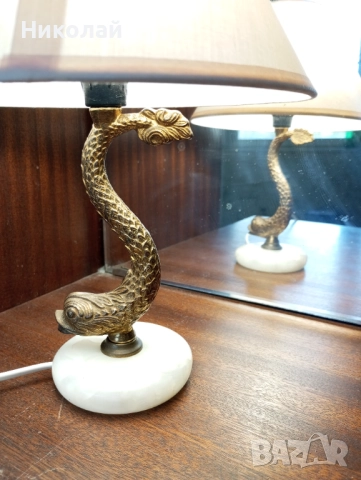 Красива бронзова нощна лампа , снимка 7 - Антикварни и старинни предмети - 52436231