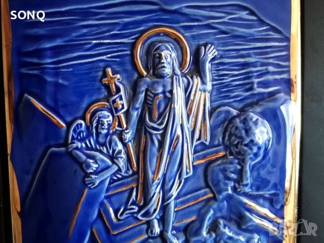 Красива Порцеланова Икона Свети Анастасий, снимка 3 - Икони - 45975259