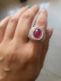 Мъжски сребърен пръстен с рубин в шлифовка кабошон, снимка 2