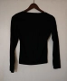 Нова дамска черна блуза с дълъг ръкав  блестящи мъниста S размер, снимка 2