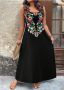 Елегантна рокля, Черна рокля, Флорална рокля, снимка 1 - Рокли - 45158796