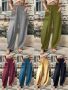 Дамски улични ежедневни едноцветни панталони с цял джоб и пачуърк, 11цвята , снимка 1 - Панталони - 45716612