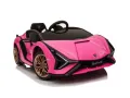 Lamborghini Sian 12V – Детска акумулаторна кола, Розова, EVA гуми, снимка 3