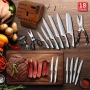 Комплект ножове RAXCO, 18-части с блок и точило, неръждаема стомана, снимка 12