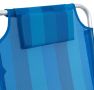 Плажен шезлонг със сини райета и възглавница 190x57x27cm, снимка 2