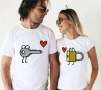 Тениски за двойки – King & Queen / Забавни дизайни / Подарък, снимка 2