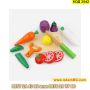 Игрален комплект за деца зеленчуци и плодове за рязане изработени от дърво - КОД 3542, снимка 5