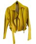 Жълто кожено яке, снимка 1 - Якета - 45092964