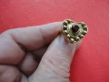 Невероятен викториански златен пръстен с гранат сърце, снимка 6