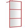 vidaXL Стена за душ с прозрачно ESG стъкло, червена, 115x195 см(SKU:154940