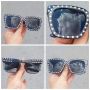 Черни слънчеви очила със сребърни точки!, снимка 3