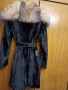 Палто алкантара с лисица естествен косъм , снимка 2