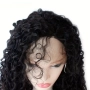 Черна афро къдрава перука с дантелена зона 13×4 - синтетична, 65 см, снимка 8