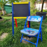 Детска дървена дъска за рисуване и писане с две лица, снимка 1 - Рисуване и оцветяване - 45386681