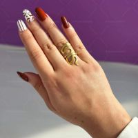 Хубав дамски златист пръстен тип змия от медицинска стомана, снимка 10 - Пръстени - 45709943