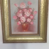 Оригинална маслена картина,цветя натюрмор на Robert Cox, снимка 1 - Антикварни и старинни предмети - 45477275