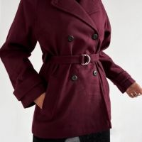 Велурено палто в бордо  , снимка 4 - Палта, манта - 45535867