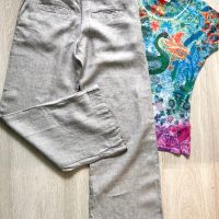 Ленен панталон H&M и цветна блуза Sidecar, снимка 3 - Панталони - 45452908