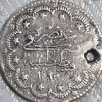 Сребърна монета 5 куруша 1293 ( 1876 ) Османска империя , снимка 2 - Нумизматика и бонистика - 45768928