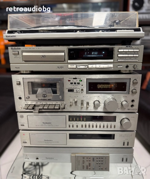 🔊Висок клас аудио система - сет Technics - стъпало, предусилвател с тунер, управление,  дек, CD и г, снимка 1