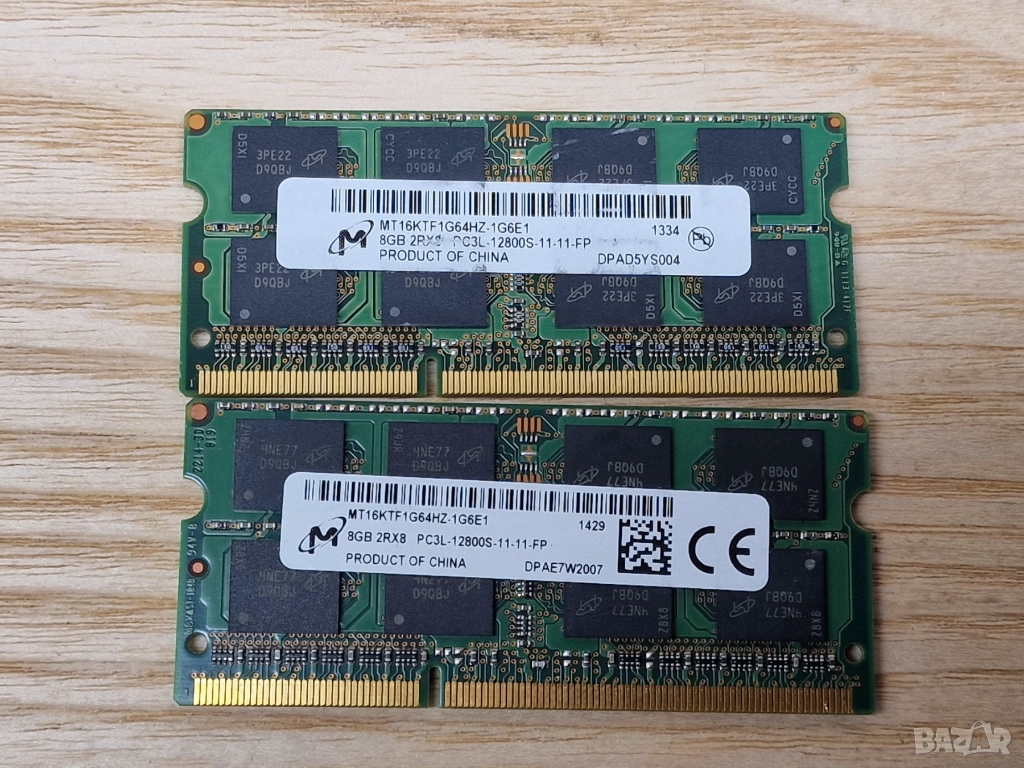 ✅8GB DDR3L 1600Mhz Micron Ram Рам Памет за лаптоп с гаранция!, снимка 1
