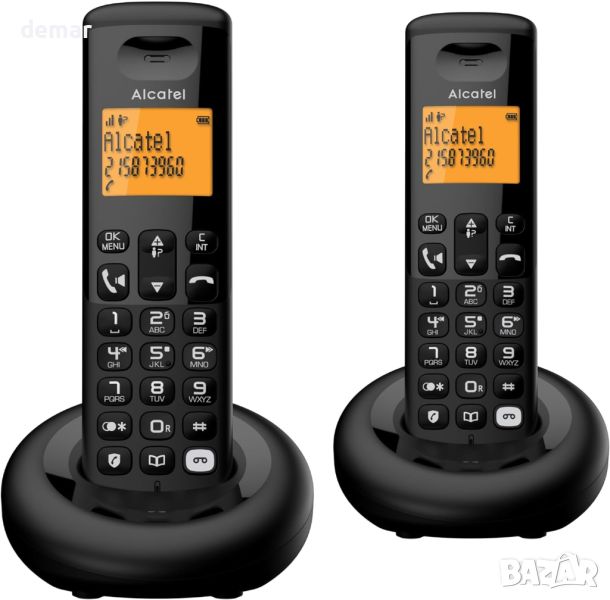 Alcatel E260S Voice Duo - Безжичен телефон с телефонен секретар и 2 слушалки - Стационарен, снимка 1