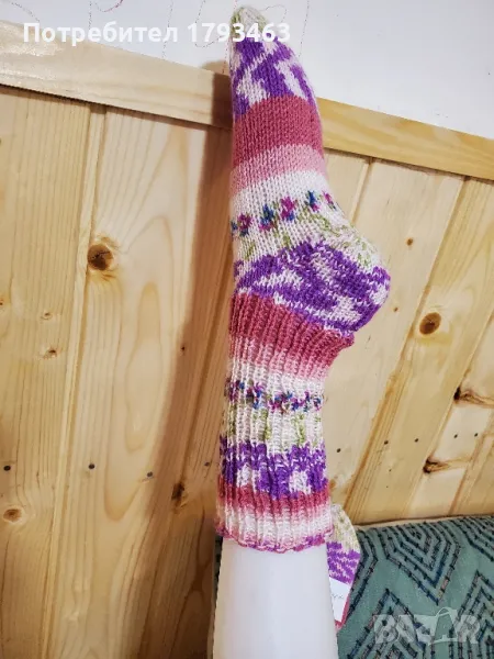 Ръчно плетени дамски чорапи размер 37, снимка 1