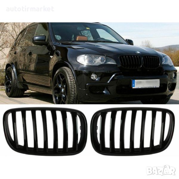 Бъбреци черен лак за BMW X5 E70 2007-2013/X6 E71 2008-2011, снимка 1