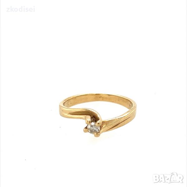 Златен дамски пръстен с диамант 1,98гр. размер:50 14кр. проба:585 модел:23528-4, снимка 1