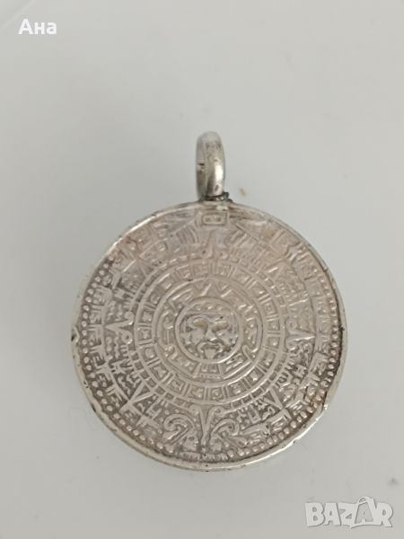 Сребърна мексиканска монета с вечен календар , снимка 1